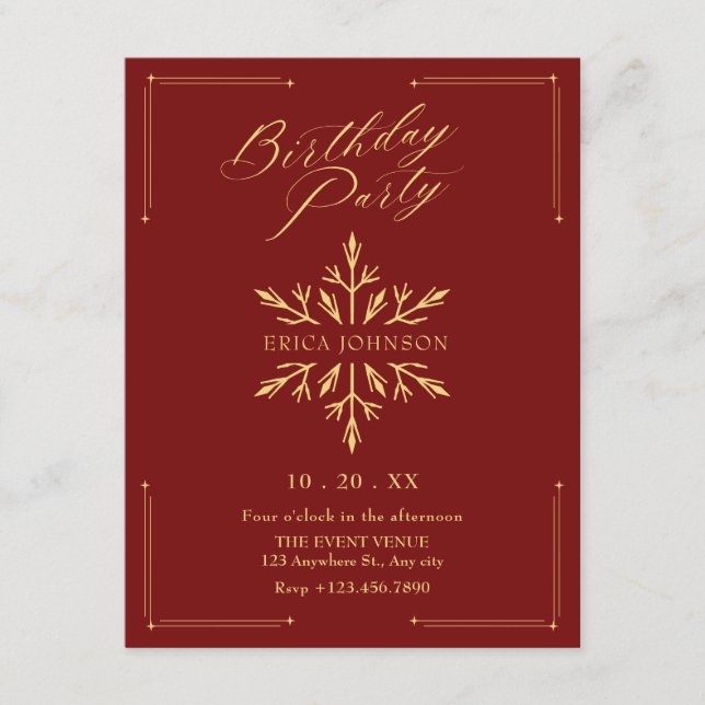 Invitation Anniversaire de Noël  (Devant)