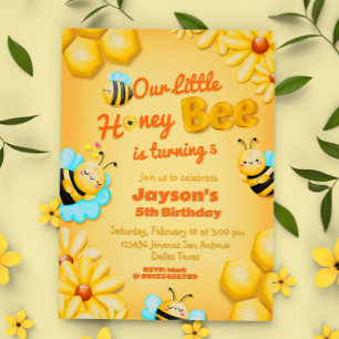 Invitation Anniversaire de notre petite abeille au miel
