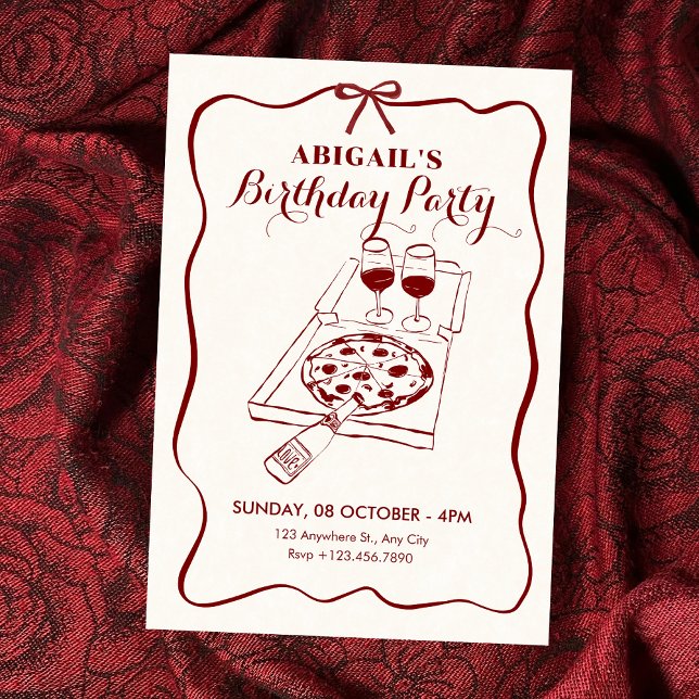 Invitation Anniversaire de nourriture et de boisson  (Créateur téléchargé)