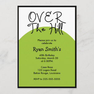 Invitation Anniversaire de Over the Hill (Prix du meilleur au