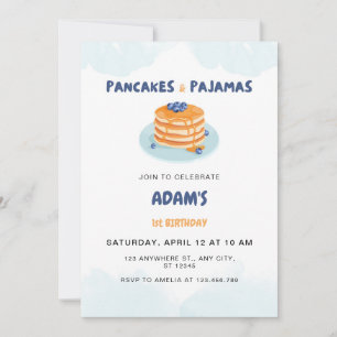 Invitation Anniversaire de Pancakes et Pyjamas