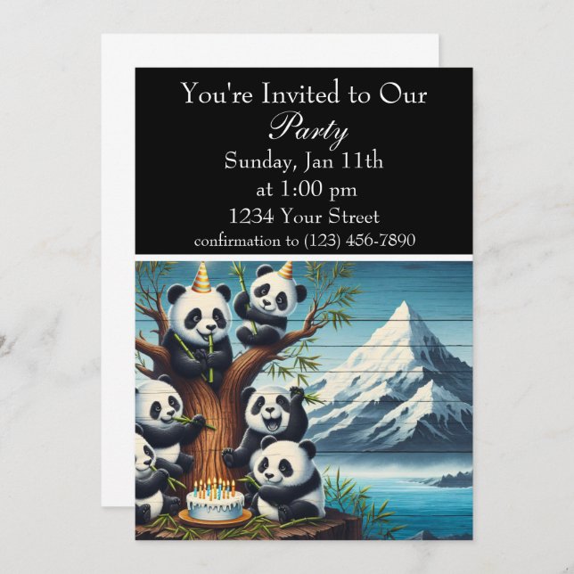 Invitation Anniversaire de Panda-Monium Bash (Devant / Derrière)