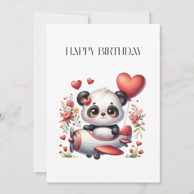 Invitation Anniversaire de Panda Pilote (Devant)