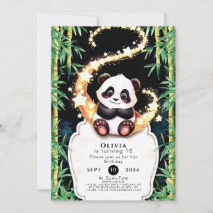 Invitation Anniversaire de Panda pour enfants joliment coloré