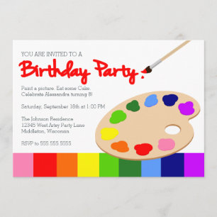 Invitation Anniversaire de partie de la peinture des enfants