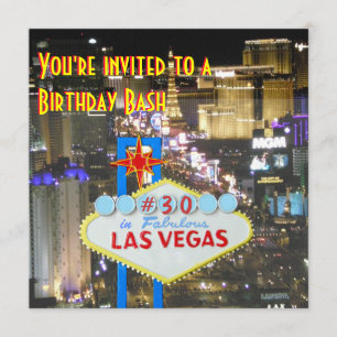 Invitation Anniversaire de partie de Las Vegas 30ème
