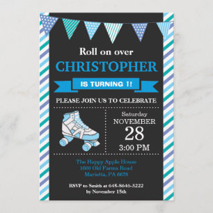 Invitation Anniversaire de patin à roulettes Fête 