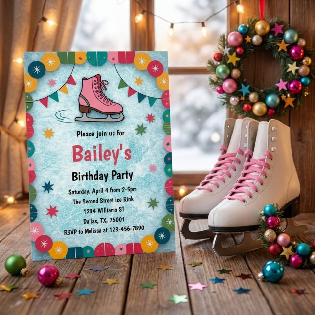 Invitation Anniversaire de patinage rétro (Créateur téléchargé)