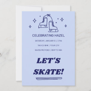 Invitation anniversaire de patinage Wavy Retro Let