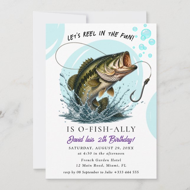Invitation Anniversaire de pêche (Devant)