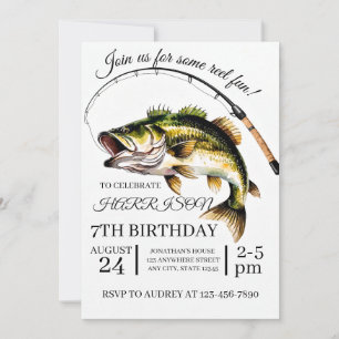 Invitation Anniversaire de pêche modifiable
