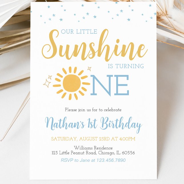 Invitation Anniversaire de Petit Soleil Bleu (Créateur téléchargé)