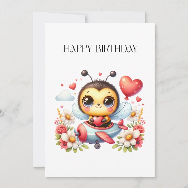 Invitation Anniversaire de Pilote Abeille (Devant)