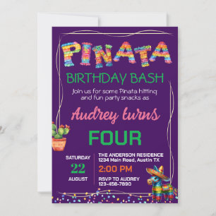 Invitation Anniversaire de Pinata Bash