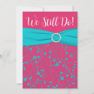 Invitation Anniversaire de Pink, Aqua Swirls