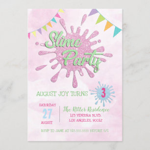 INVITATION ANNIVERSAIRE DE PINK SLIME