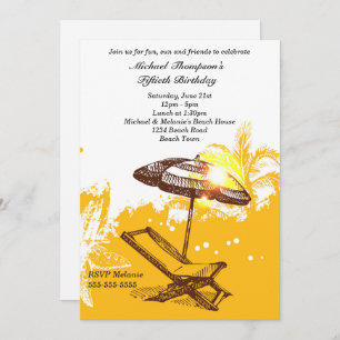 Invitation Anniversaire de plage d'amusement et de Sun