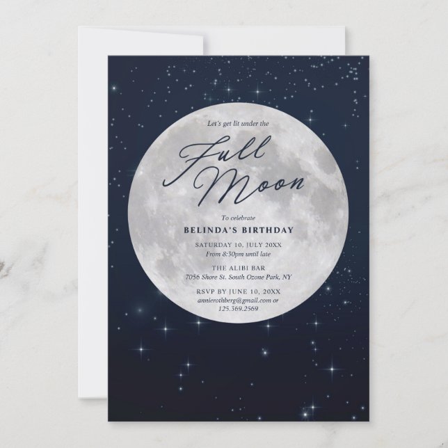 Invitation Anniversaire de pleine lune (Devant)