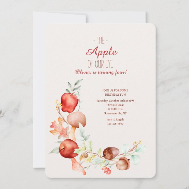 Invitation Anniversaire de pomme  (Devant)
