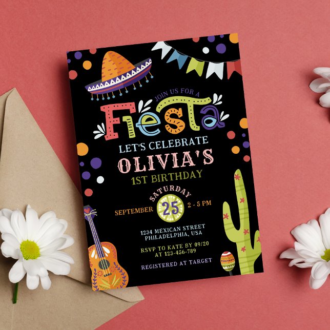 Invitation Anniversaire de premier anniversaire de fête mexic (Créateur téléchargé)