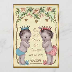 Invitation Anniversaire de Prince et Princess Twins