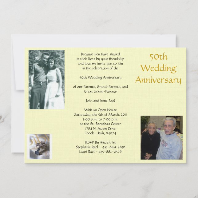 Invitation Anniversaire de Rael cinquantième,… (Devant)