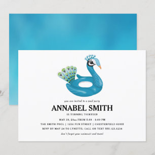 Invitation Anniversaire de réception au bord de la piscine de