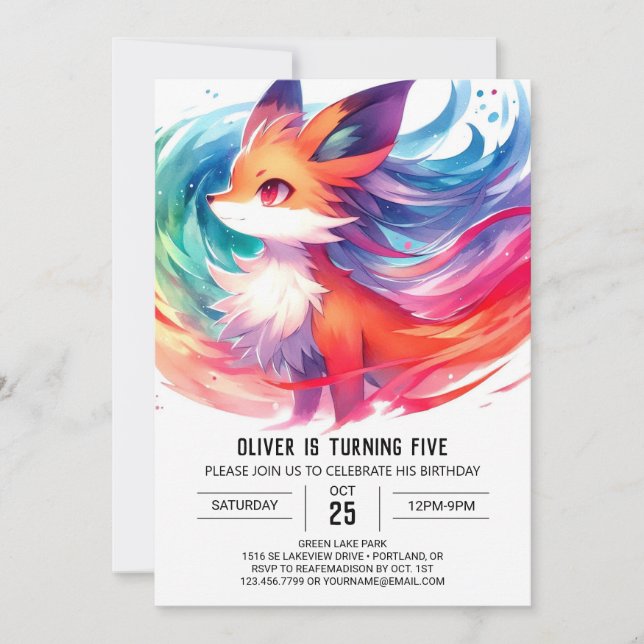 Invitation Anniversaire de Renard Enchanted (Devant)