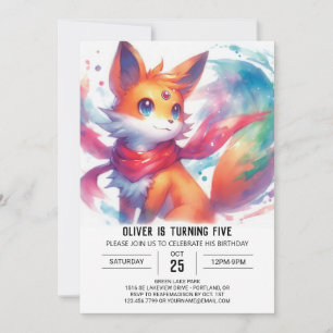 Invitation Anniversaire de Renard numérique enchanté