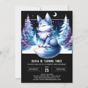 Invitation Anniversaire de rêve de loup personnalisé