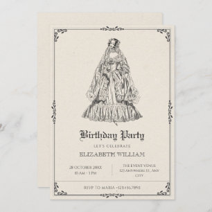 Invitation anniversaire de robe victorienne vintage