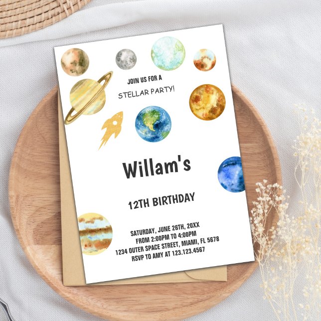 Invitation Anniversaire de Rocket (Rocket Outer Space Birthday Invitations)