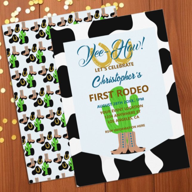 Invitation Anniversaire de Rodéo de Cowboy Occidental (Créateur téléchargé)