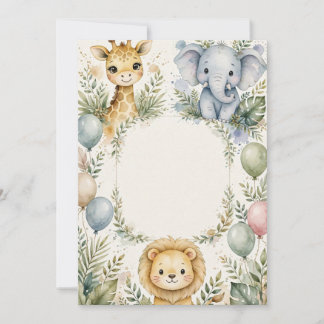 Invitation anniversaire de safari jungle mignon