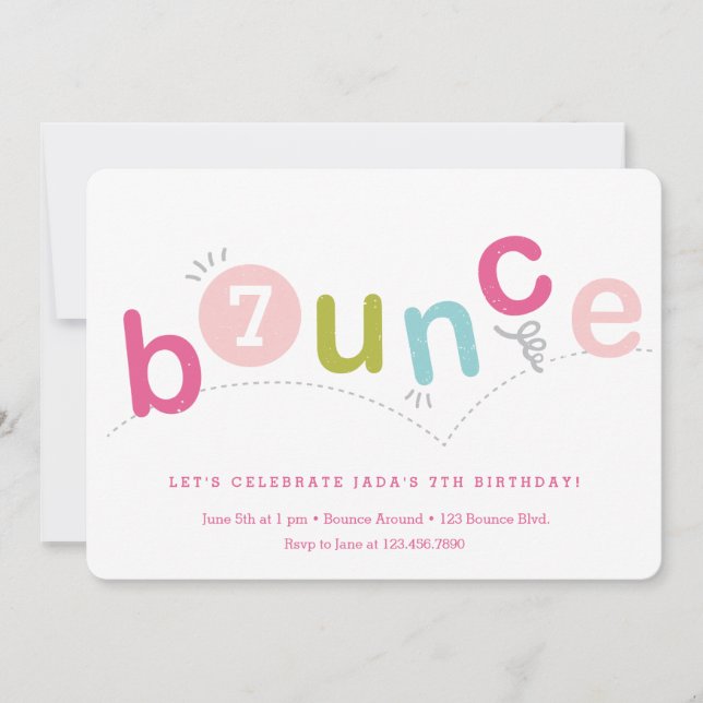 Invitation Anniversaire de saut pour enfants (Devant)