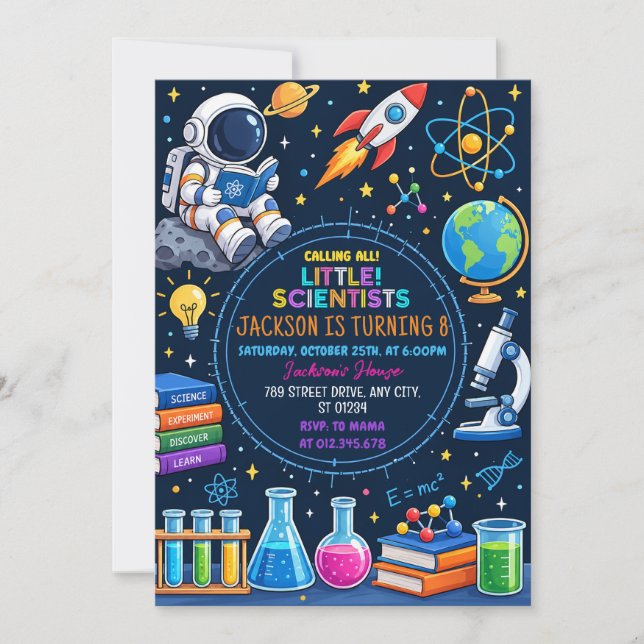 Invitation Anniversaire de science numérique personnel (Devant)