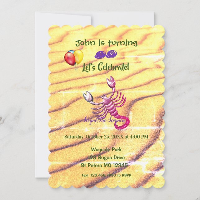 Invitation Anniversaire de Scorpion (23 octobre - 21 novembre (Devant)