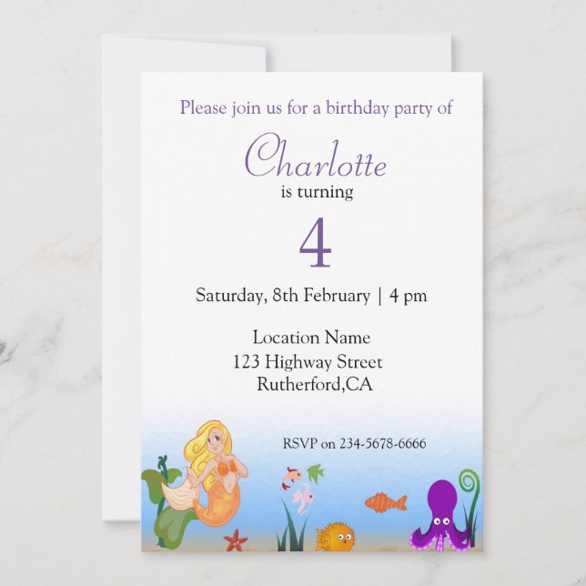 Invitation Anniversaire de Seaworld drôle (Devant)