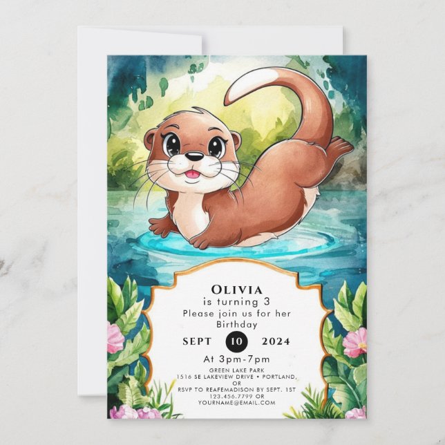 Invitation Anniversaire de Simple Lake Otter (Devant)