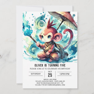 Invitation Anniversaire de singe chic et modifiable