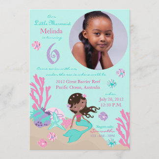 Invitation Anniversaire de sirène africaine sixième
