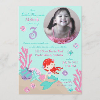 Invitation Anniversaire de sirène auburn troisième