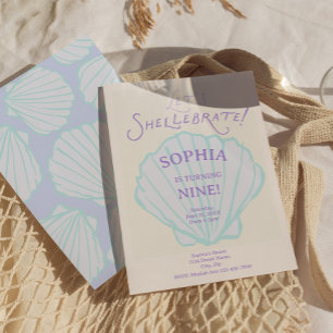 Invitation Anniversaire de Sirène Coquillages Branchés