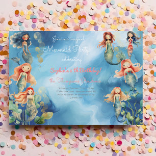 Invitation Anniversaire de sirènes magiques