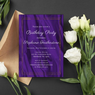 Invitation Anniversaire de soie violette élégant