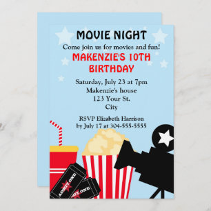 Invitation Anniversaire de soirée cinéma