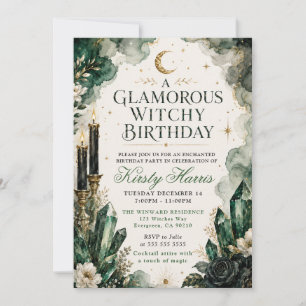 Invitation Anniversaire de sorcière glamour