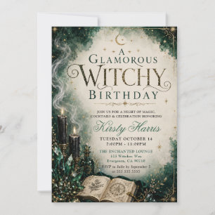 Invitation Anniversaire de sorcière glamour