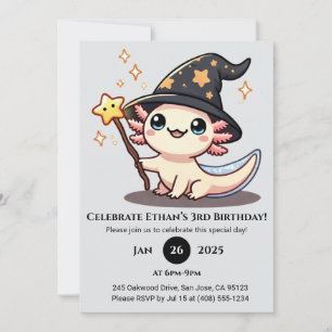 Invitation Anniversaire de Starry Spell Axolotl