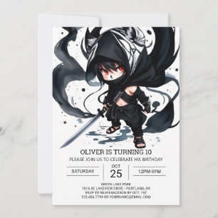 Invitation Anniversaire de Stealthy Ninja Sword